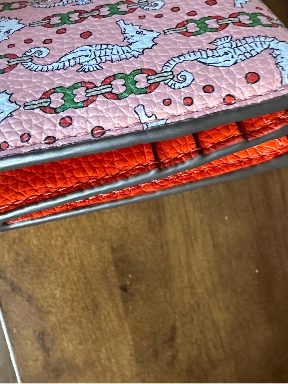 Tory Burch RARE Seahorse Print Slim Wallet Wristlet